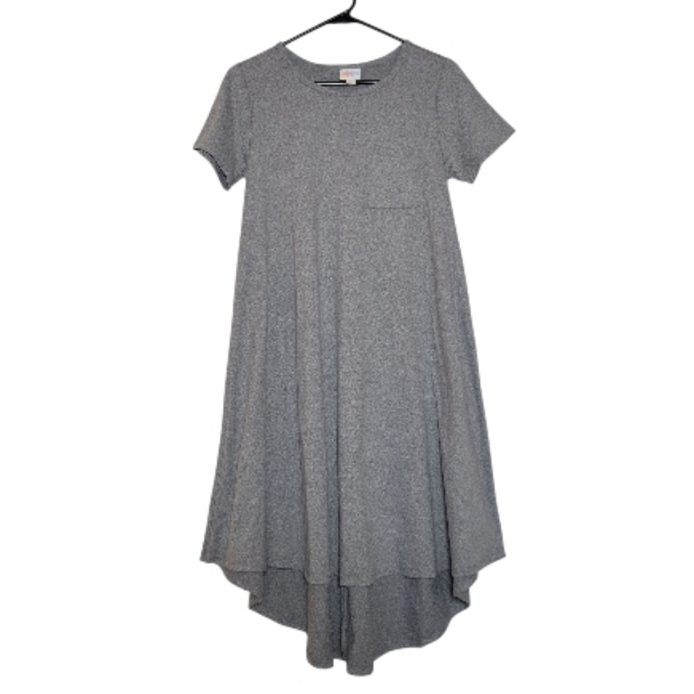 SALE NWT Lularoe Carly High Low T Shirt Dress Heather Gray Solid Color XXS 00 0